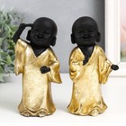 Сувенир полистоун "Маленький Будда в золотом. Приветствие" МИКС 7,5х5,5х15 см - фото 4314386