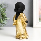 Сувенир полистоун "Маленький Будда в золотом. Приветствие" МИКС 7,5х5,5х15 см - фото 6897621