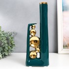 Сувенир керамика "Пузыри" зелёный с золотом 6х12х30 см - фото 281202900