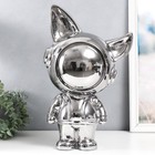 Сувенир керамика "Космонавт - лис" серебро 20х30х49 см - фото 4200053