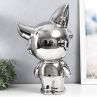Сувенир керамика "Космонавт - лис" серебро 20х30х49 см - Фото 3