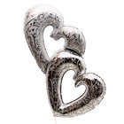 Шар фольгированный 53" «Пара сердец», серебро - фото 319433081