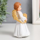 Сувенир полистоун "Праздничный ангел в белом платье" золотые крылья МИКС 7,5х6х12 см - фото 6898029