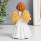 Сувенир полистоун "Праздничный ангел в белом платье" золотые крылья МИКС 7,5х6х12 см - фото 6898030