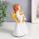 Сувенир полистоун "Праздничный ангел в белом платье" золотые крылья МИКС 9,5х7х15 см - Фото 4