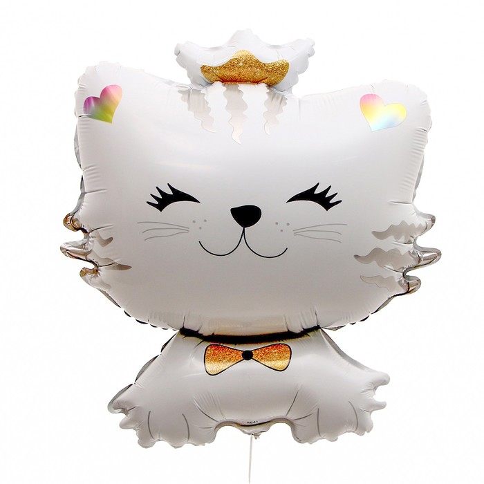 Воздушный шар фольгированный 28" «Кошка с бантом», фигура - Фото 1