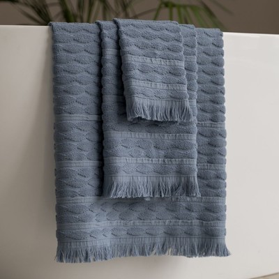Полотенце махровое Pasionaria «Вэйв», 450 гр, размер 30х50 см, цвет серо-голубой