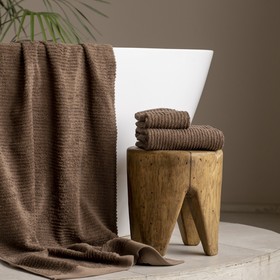 Полотенце махровое Pasionaria «Лайн», 450 гр, размер 70х140 см, цвет коричневый