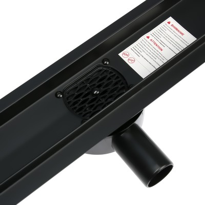 Трап TIM BAd=555002BK, 70×500 мм, под плитку, сифон с углом поворота 360°, черный-матовый