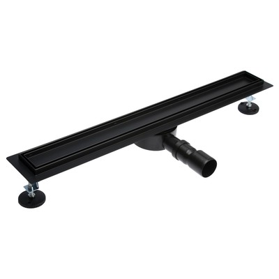 Трап TIM BAd=557002BK, 70×700 мм, под плитку, сифон с углом поворота 360°, черный-матовый