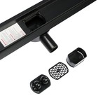 Трап TIM BAD558002BK, 70 х 800 мм, под плитку, сифон с углом поворота 360°, черный-матовый 9629456