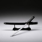 Сувенирное оружие "Катана Нао" 77см, чёрный глянец, на подставке - фото 10452807