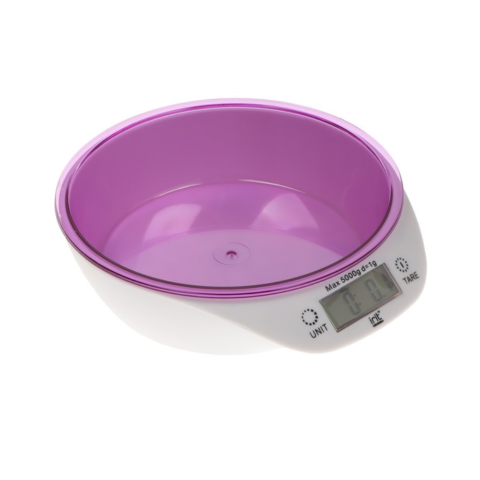 Весы кухонные Irit IR-7117, электронные, до 5 кг, фиолетовые - фото 1909171565
