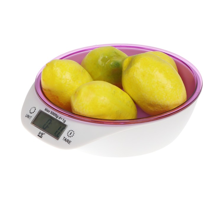 Весы кухонные Irit IR-7117, электронные, до 5 кг, фиолетовые - фото 1890073663