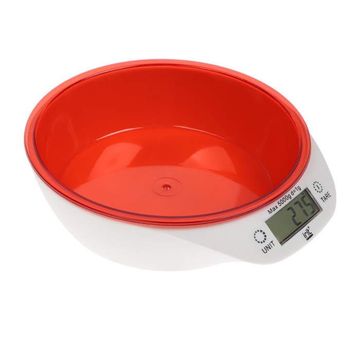 Весы кухонные Irit IR-7117, электронные, до 5 кг, красные - фото 1890073670