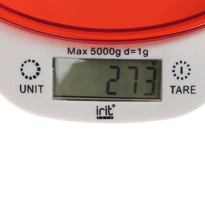 Весы кухонные Irit IR-7117, электронные, до 5 кг, красные - фото 1890073671