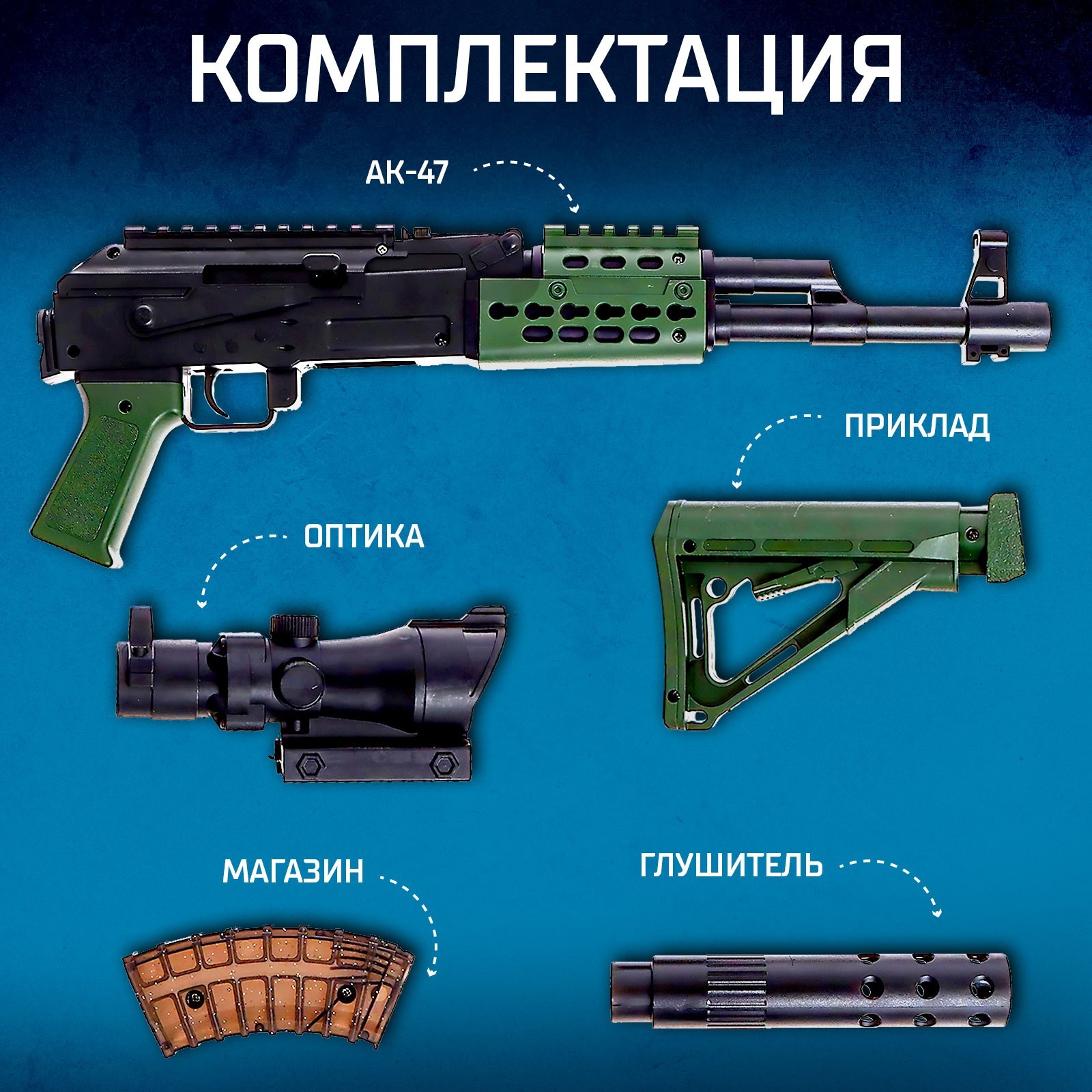 Игрушечный автомат Калашникова 47, стреляет гелевыми пулями 7-8 мм  (9242112) - Купить по цене от 790.00 руб. | Интернет магазин SIMA-LAND.RU