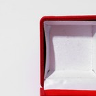 УЦЕНКА Футляр бархатный под серьги/кольцо «Традиции», 5×4,5, цвет красный - Фото 4
