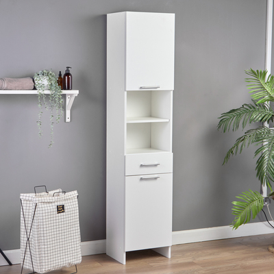 Шкаф – пенал для ванной комнаты «Пронто», 400×330×1850 мм, цвет белый