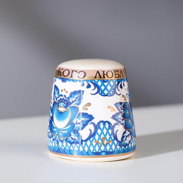 Сувенир напёрсток "Гжель", керамика - Фото 1