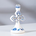 Подсвечник крестик "Гжель", керамика - фото 319821453