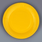 Тарелка одноразовая бумажная однотонная, желтый цвет 18 см, набор 10 штук - Фото 2