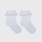 Носки детские с кружевом, цвет белый, размер 20 - фото 4200971