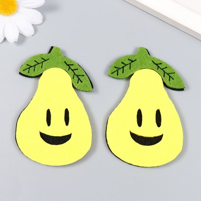 Декор для творчества войлок «Весёлые груши», набор 2 шт., 5.5×8.5 см