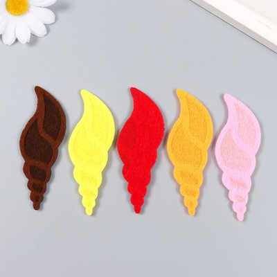 Декор для творчества войлок «Ракушки», набор 5 шт., 3×8.5 см