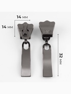 Бегунок для молнии «Трактор», №8, прямоугольный, автоматический, 10 шт., цвет чёрный никель - Фото 2