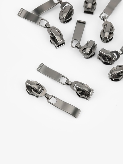 Бегунок автоматический для молнии «Спираль», №7, 10 шт., цвет чёрный никель