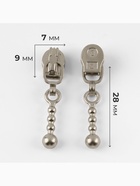 Бегунок для молнии «Спираль», №3, «Шарик», 10 шт., цвет никель - Фото 2