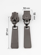 Бегунок для металлической молнии, №5, 10 шт., цвет чёрный никель - Фото 4