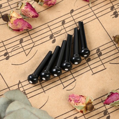 Фиксаторы струн Music life, 6 штук, черный