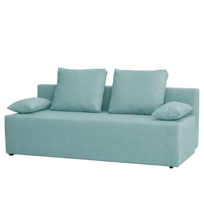 Прямой диван «Бёрн», механизм еврокнижка, велюр, цвет бирюзовый