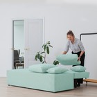 Прямой диван «Бёрн», механизм еврокнижка, велюр, цвет бирюзовый - Фото 3