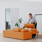 Прямой диван «Бёрн», механизм еврокнижка, велюр, цвет оранжевый - Фото 3