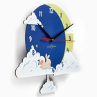 Часы настенные, серия: Детские, "Зайчик на облаке", с маятником, 29 х 30 см - Фото 2