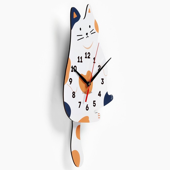 Часы настенные детские "Котенок", дискретный ход, с маятником, 42 х 21 см - фото 1926683960
