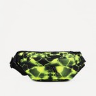 Поясная сумка на молнии, наружный карман, цвет зелёный - фото 10941566
