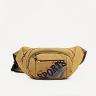 Поясная сумка на молнии, 3 наружных кармана, цвет хаки - фото 10454385