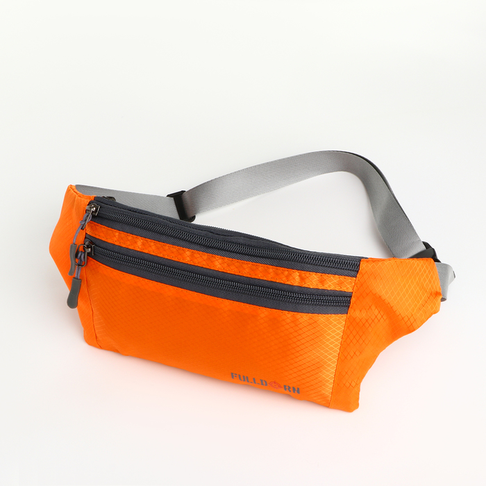 Поясная сумка на молнии, 2 наружных кармана, цвет оранжевый