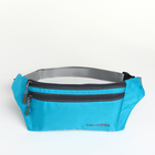 Поясная сумка на молнии, 2 наружных кармана, цвет голубой - Фото 2