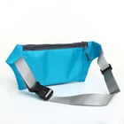 Поясная сумка на молнии, 2 наружных кармана, цвет голубой - Фото 3