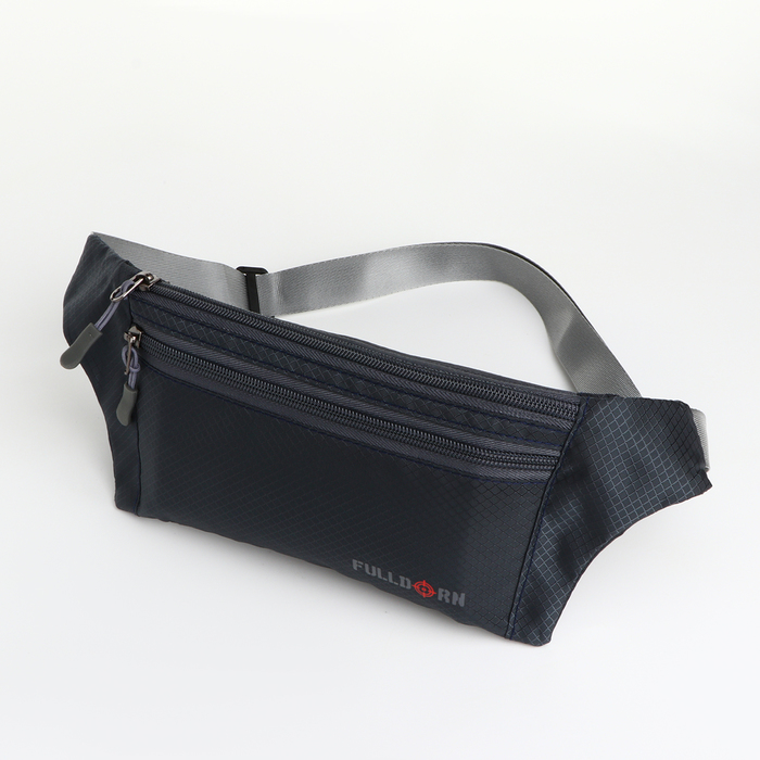 Поясная сумка на молнии, 2 наружных кармана, цвет чёрный - Фото 1