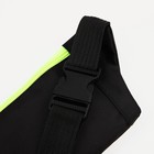 Поясная сумка на молнии, 2 наружных кармана, цвет чёрный/зелёный - Фото 4
