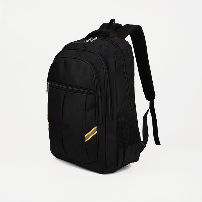 Рюкзак, 3 отдела на молниях, 3 наружных кармана, цвет чёрный