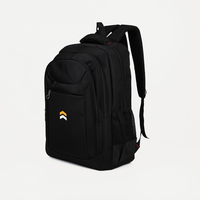 Рюкзак, 3 отдела на молниях, 3 наружных кармана, цвет чёрный