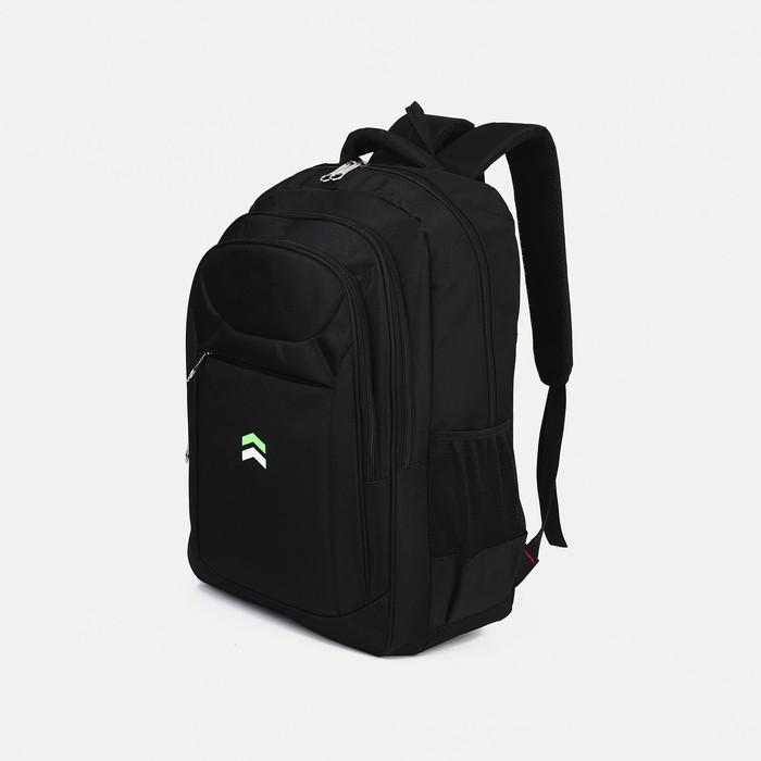 Рюкзак, 3 отдела на молниях, 3 наружных кармана, цвет чёрный