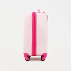 Чемодан детский на молнии, 4 колеса, цвет розовый - фото 24246921